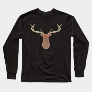Abstract low poly elk head Long Sleeve T-Shirt